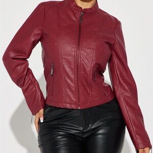 NWT Fashion Nova Hailey Faux Leather Jacket | size M
